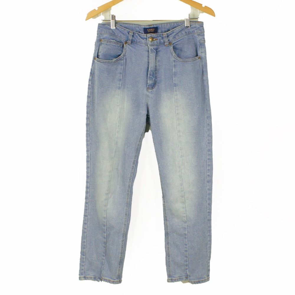 Roberto Cavalli Class High Waist Rise Stone Wash Blue Denim Jeans